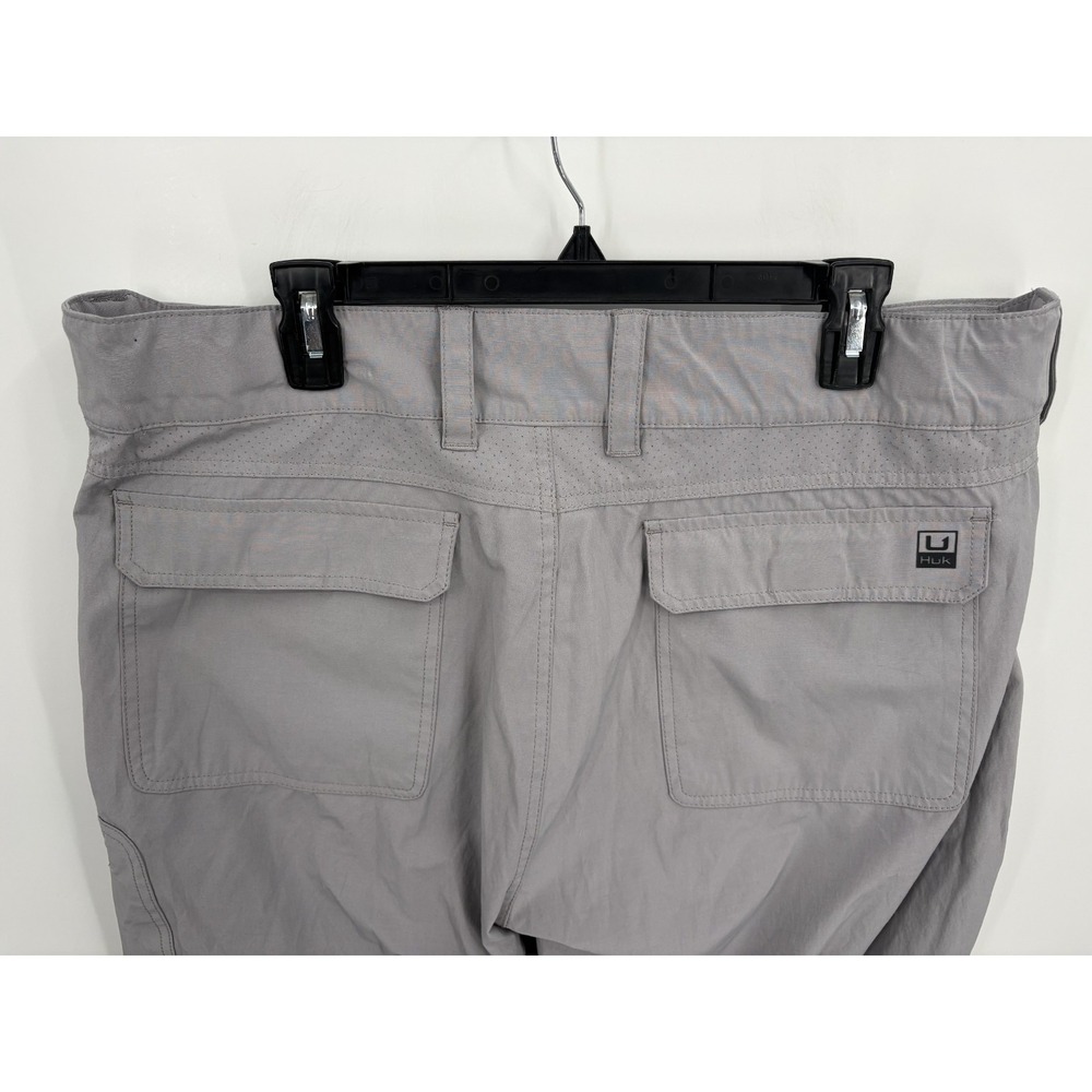 Huk Next Level Men's Fishing Performance Cargo Pants Gun Gray H2000174, XXL, 33" - Picture 6 of 8